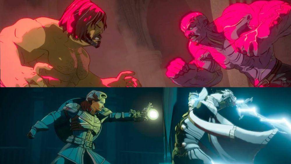 cuplikan pertempuran seru di Ruang Takhta antara pasukan kerajaan dan kelompok Captain Carter (dok. Marvel Studios/What If...?)