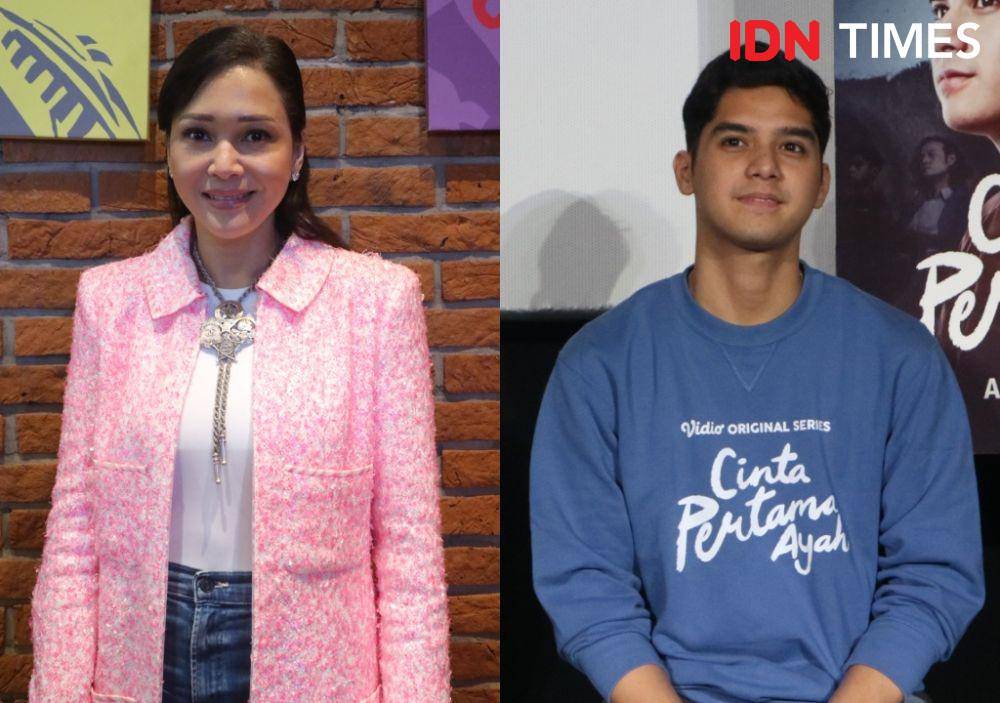 Maia Estianti dan Al Ghazali saat menghadiri pre-screening series Cinta Pertama Ayah di FX Sudirman, Jakarta pada Senin (22/01/2024). (IDN Times/Ines Suseno)