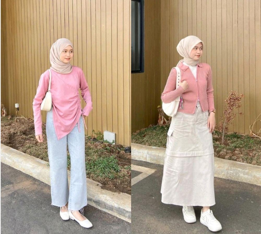 9 Ragam Outfit Nuansa Merah Muda ala Listy Septia, Girly!