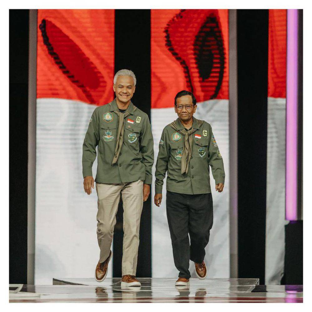 Gaya OOTD Capres dan Cawapres di Debat Keempat (Instagram.com/ganjar_pranowo)