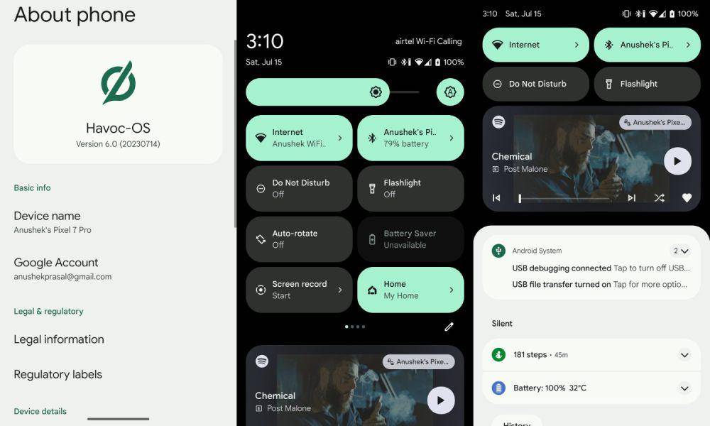 tampilan custom ROM Havoc OS (havoc-os.com)