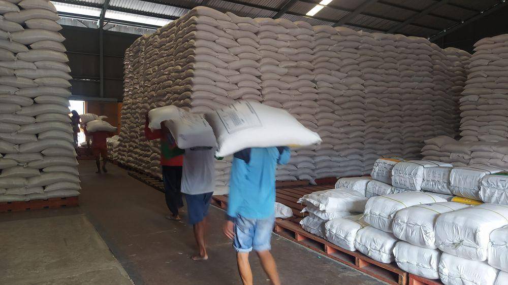 Stok beras di gudang Bulog Lotim (IDN Times / Ruhaili)