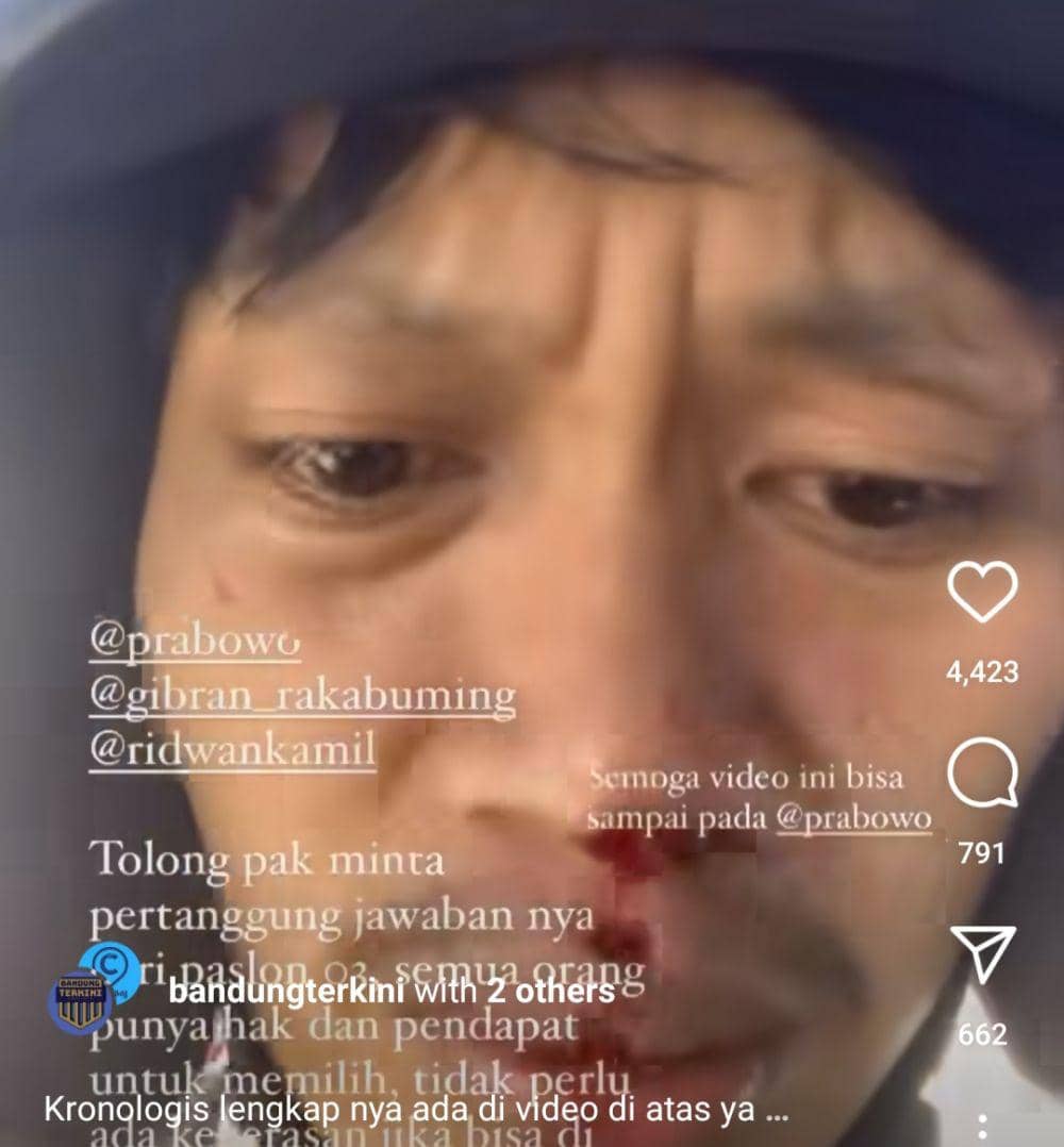 Ribut Relawan 02 dan 03 di Bandung, Korban Pemukulan Lapor ke Polisi