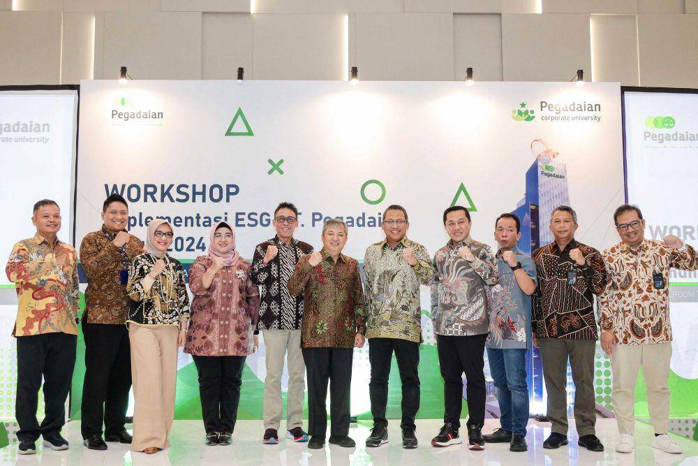Dalam rangka mendukung penerapan ESG di lingkungan perusahaan, PT Pegadaian menggelar workshop bertajuk “Implementasi Environmental, Social, and Governance (ESG)” di The Gade Tower, Jakarta pada Selasa (23/1/2024). (Dok. Pegadaian)