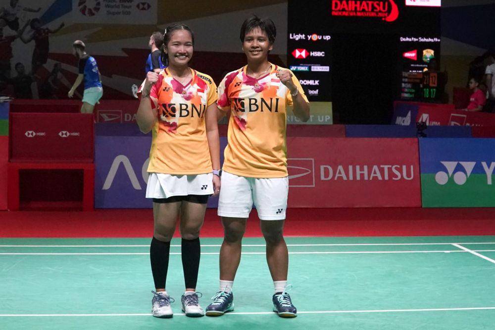 Ganda putri muda Indonesia, Meilysa Trias Puspitasari/Rachel Allessya Rose memenangkan babak 32 besar Indonesia Masters 2024 (dok. PP PBSI)