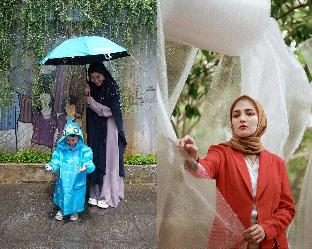 potret menggunakan khimar dan jilbab (instagram.com/zaskiadyamecca | pexels.com/Taufik Akmal Fadhilah)