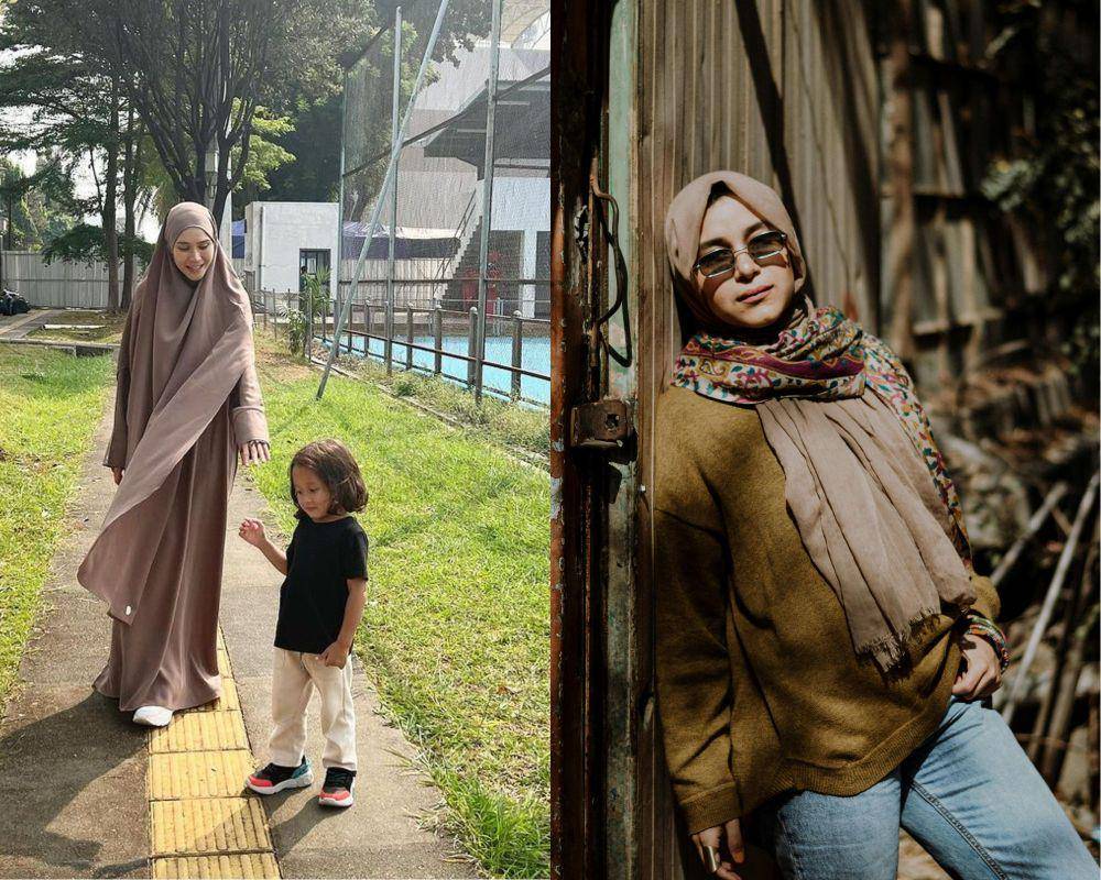 potret menggunakan khimar dan jilbab (instagram.com/zaskiadyamecca | pexels.com/Mohammed Hassan)