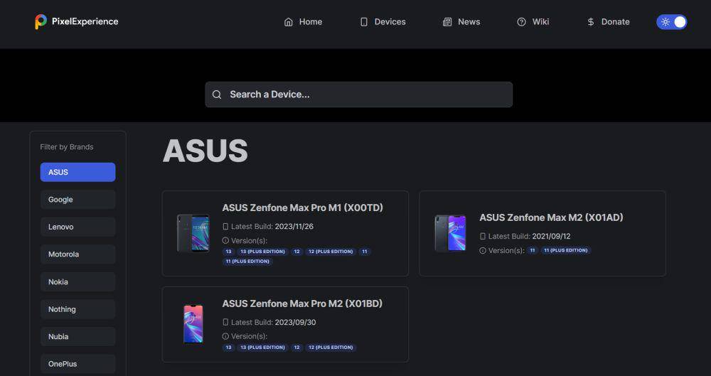 tampilan situs resmi custom ROM Pixel Experience (get.pixelexperience.org)
