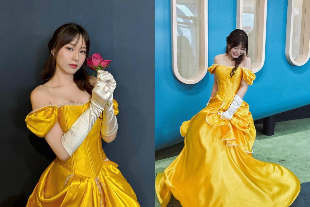 7 Potret Nita Vior Cosplay Jadi Putri Belle, Kalem dan Anggun!