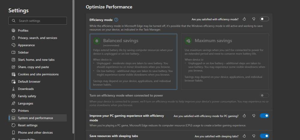 Efficiency Mode di Microsoft Edge (dok. Microsoft)