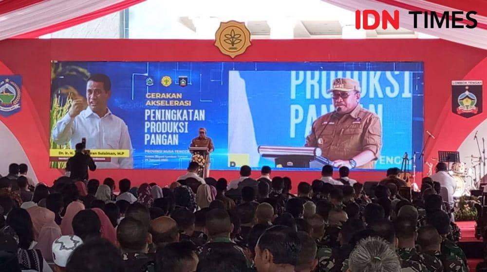 Penjabat Gubernur NTB Lalu Gita Ariadi meminta tambahan jatah pupuk subsidi sebanyak 120 ribu ton kepada Mentan Amran Sulaiman. (IDN Times/Muhammad Nasir)