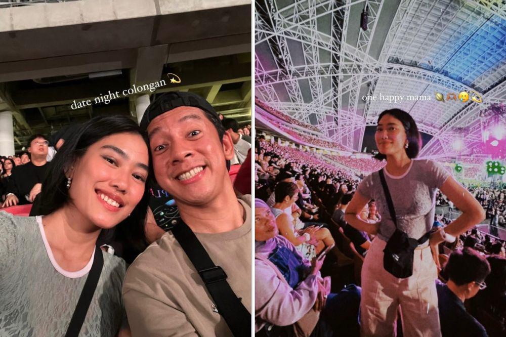 7 Potret Alika Islamadina dan Suami Nonton Coldplay di Singapura, Seru