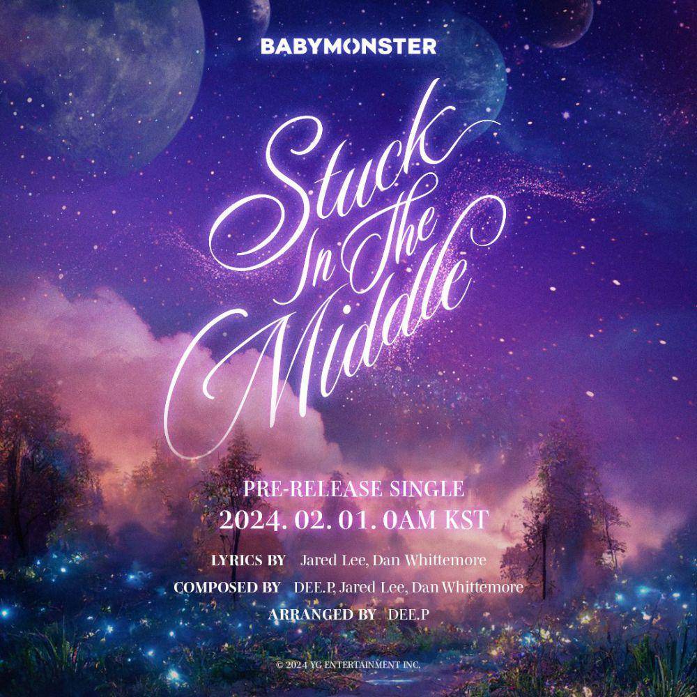 poster pra-rilis single Stuck In the Middle BABYMONSTER (twitter.com/YGBABYMONSTER_)