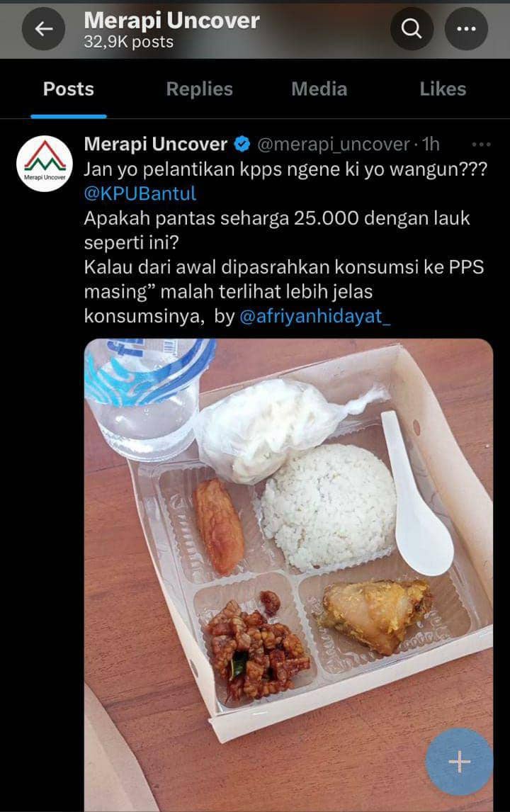 Viral Konsumsi di Pelantikan KPPS, Ketua KPU Bantul: Miskomunikasi