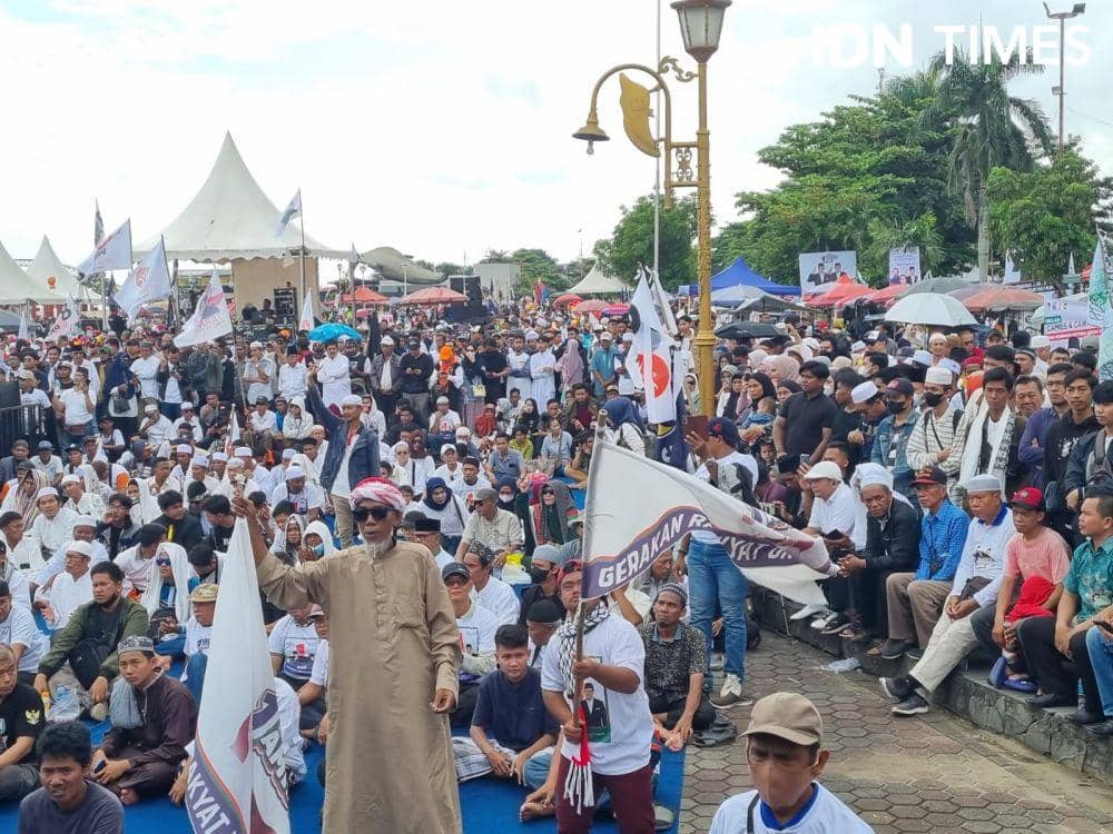 Kampanye Akbar dan Deklarasi Ulama se-Sumsel dalam mendukung Anies Baswedan (IDN Times/Rangga Erfizal)