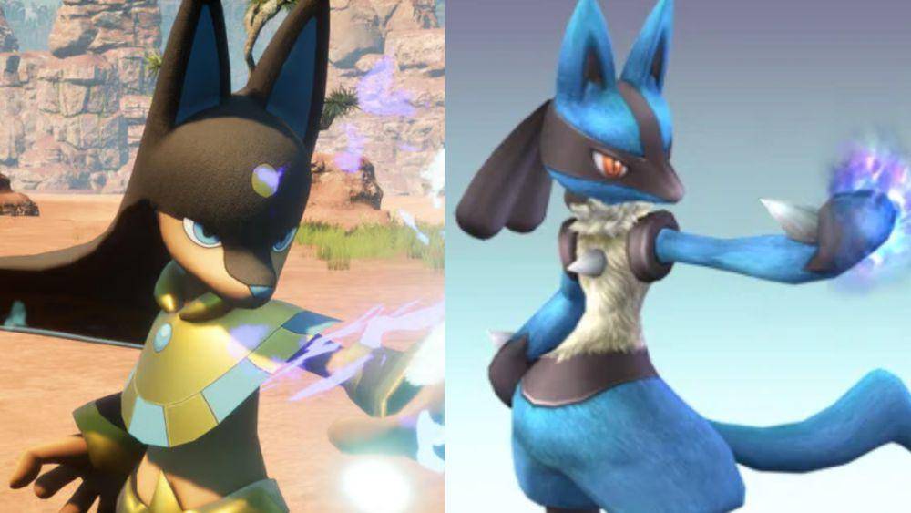 Anubis dan Lucario sangat mirip dari segi desain. (dok. Pocketpair/Palworld | dok. Nintendo/Super Smash Bros)