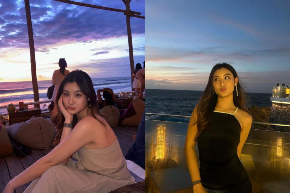 7 Momen Shannon Wong Liburan di Bali, Nikmati Sunset di Pinggir Pantai