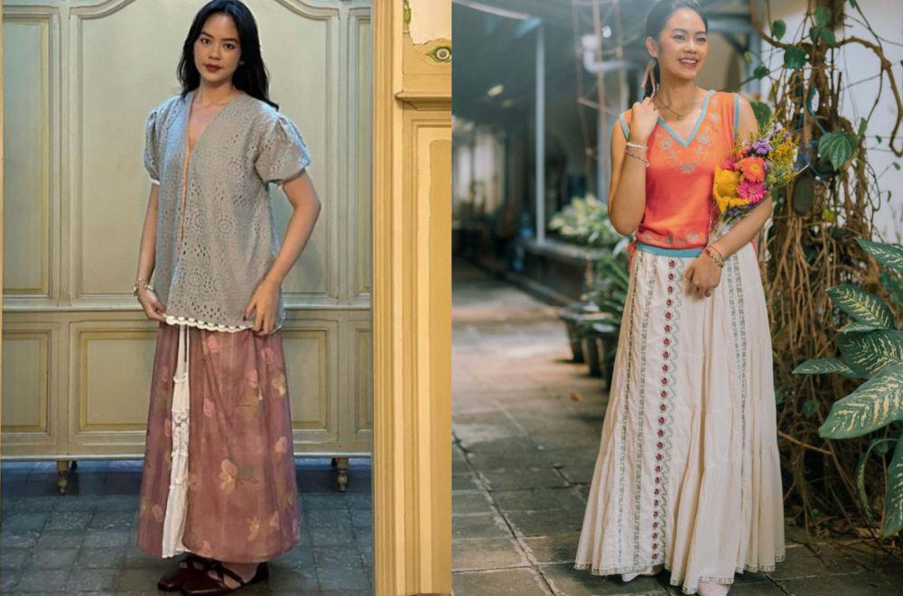 9 Mix and Match Rok ala Rania Yamin yang Gayanya Etnik Abis!