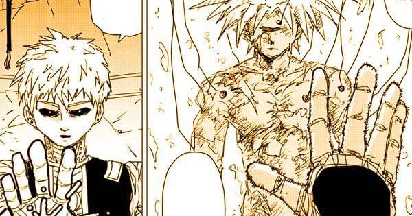 Genos hendak memusnahkan jasad Boros ( Dok. One Punch Man Web Comic )