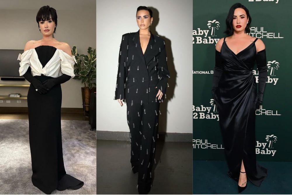 9 Outfit Hitam ala Demi Lovato, Super Edgy Dilihat!