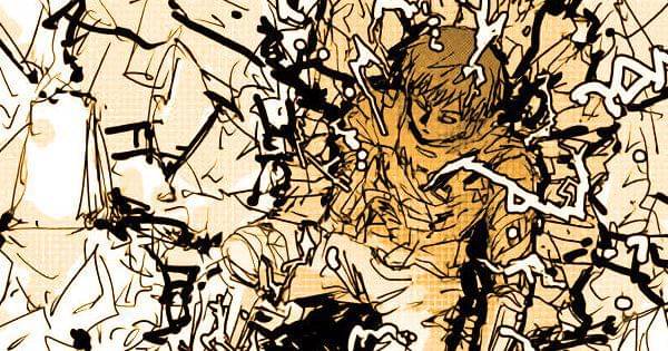 Blue terkapar setelah kena tonjokan keras Saitama ( Dok. One Punch Man Web Comic )