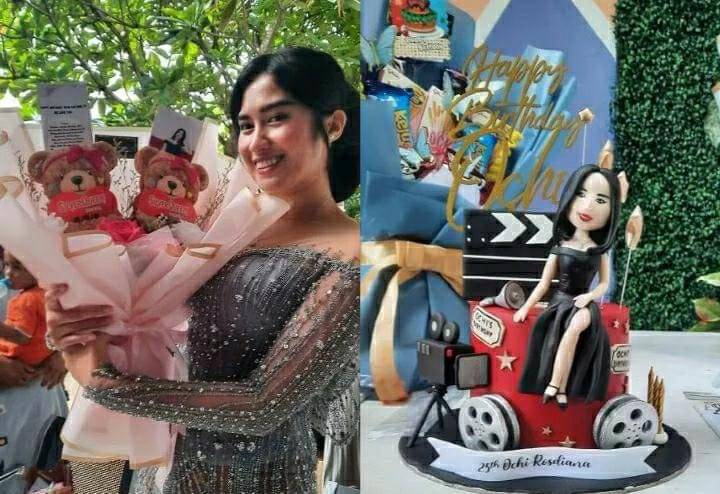 8 Potret Perayaan Ultah ke-25 Ochi Rosdiana di Lokasi Syuting, Seru!