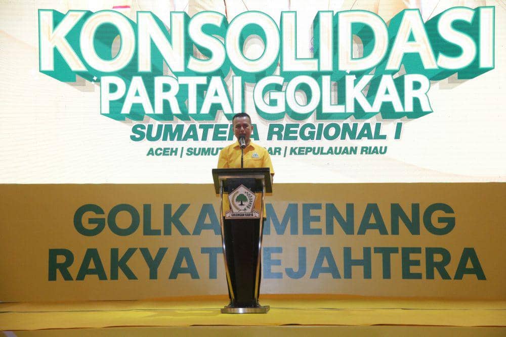 Konsolidasi Partai Golkar Sumatera Regional 1 (Aceh, Sumut, Sumbar dan Kepulauan Riau) di JW Marriot Medan, Jumat (26/1/2024) malam. (Dok. IDN Times)