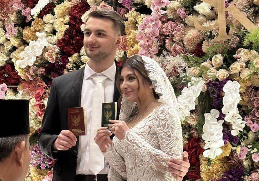 potret pernikahan Sarah Keihl dan Kilian Poter (Instagram.com/fahiramira)