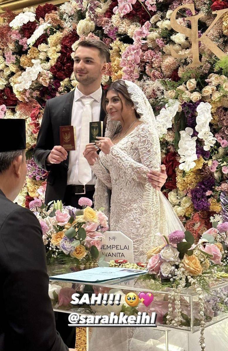 potret pernikahan Sarah Keihl dan Kilian Poter (Instagram.com/fahiramira)