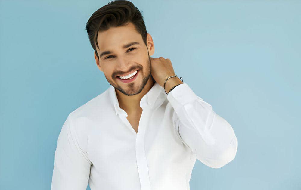 ilustrasi pria dengan bentuk wajah diamond (istockphoto.com/Kiuikson)