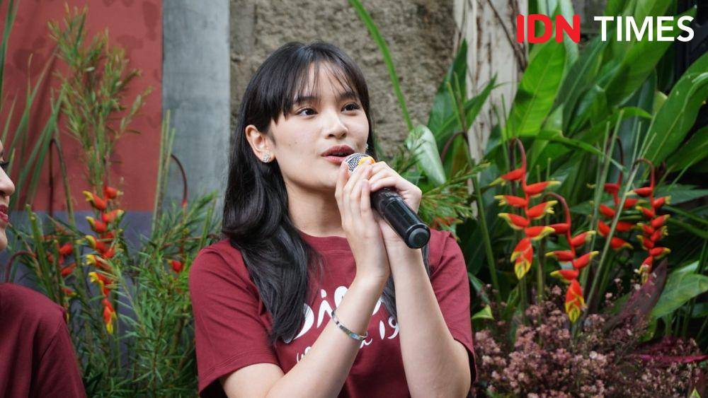 Ashel JKT48 di konferensi pers Dilan 1983: Wo Ai Ni pada Sabtu (27/1/2024) (IDN Times/Elizabeth Chiquita)