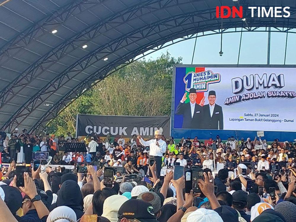 Kampanye di Dumai, Anies Klaim Massa yang Hadir Tak Dibayar