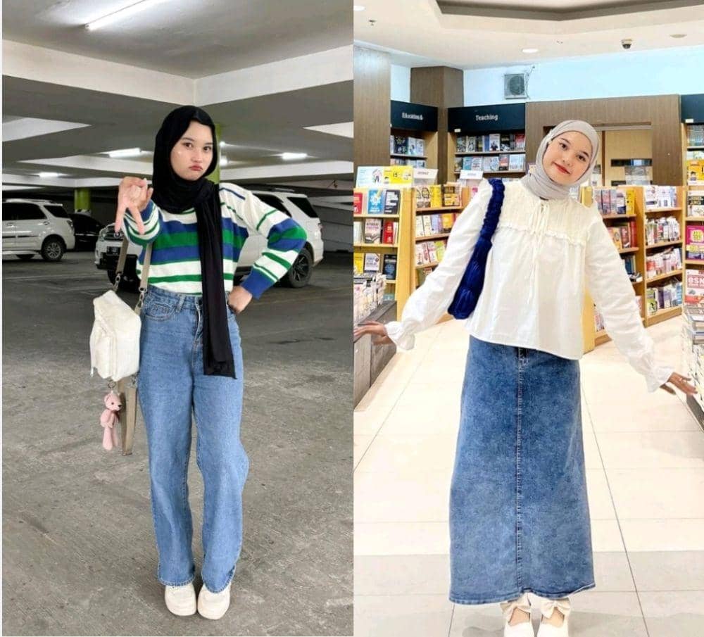 9 Inspirasi Mix and Match Serba Jeans ala Siska Amera yang Comfy!