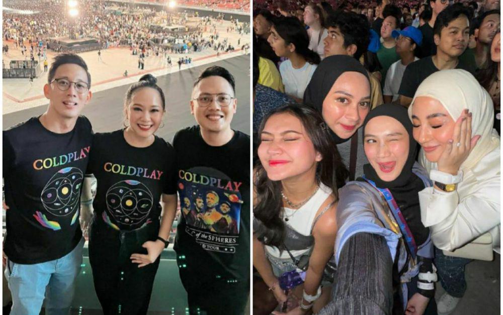 15 Potret Artis Tanah Air Nonton Konser Coldplay di Singapura