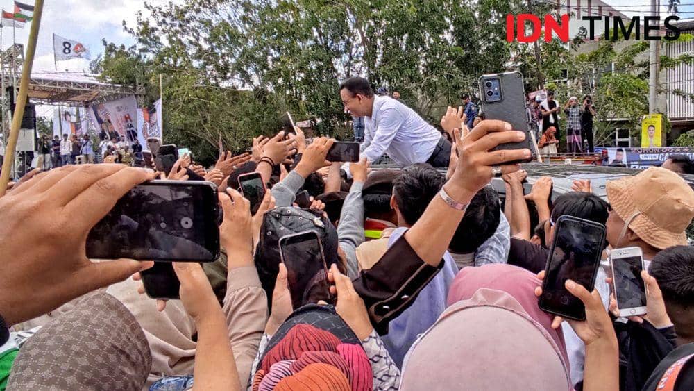 Calon Presiden Nomor Urut 01, Anies Baswedan, saat kampanye akbar di Kota Banda Aceh, Aceh. (IDN Times/Mhd Saifullah)