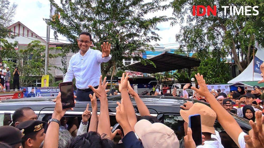 Calon Presiden Nomor Urut 01, Anies Baswedan, saat kampanye akbar di Kota Banda Aceh, Aceh. (IDN Times/Mhd Saifullah)