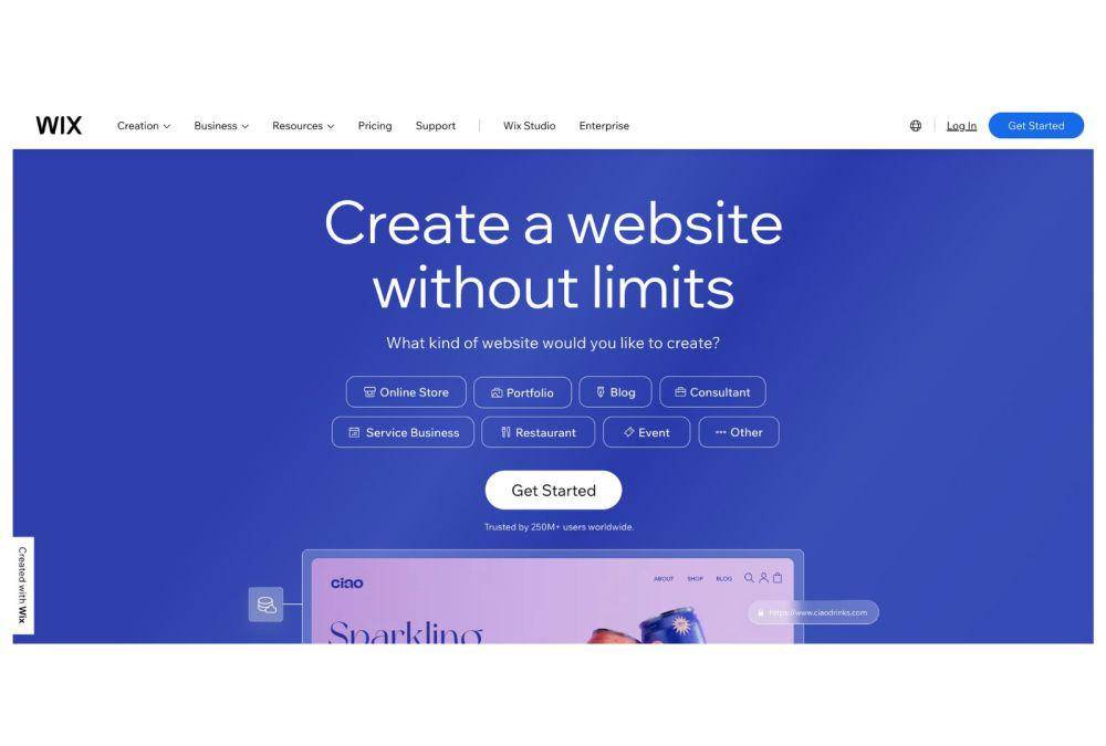 Tampilan situs Wix (wix.com)