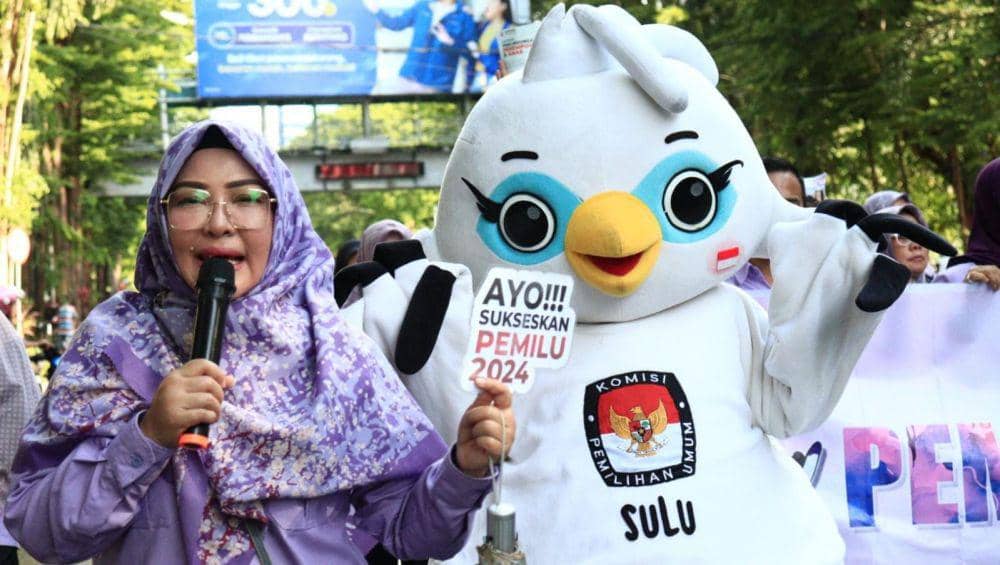 DP3A Makassar sosialisasi Pemilu 2024 di Car Free Day Jalan Jend. Sudirman, Minggu (28/1/2024)/Istimewa