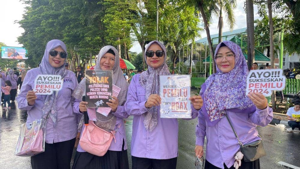 DP3A Makassar sosialisasi Pemilu 2024 di Car Free Day Jalan Jend. Sudirman, Minggu (28/1/2024)/Istimewa