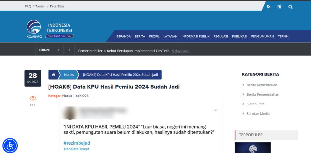 Laporan Isu Hoaks Kominfo (kominfo.go.id)