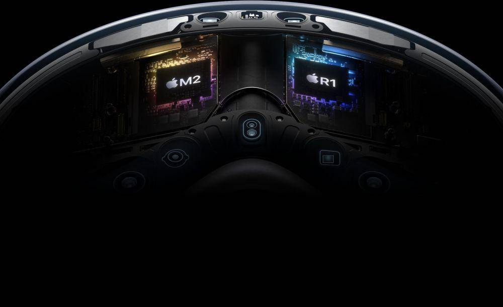 Ilustrasi Chip M2 dan R1 (Apple.com)