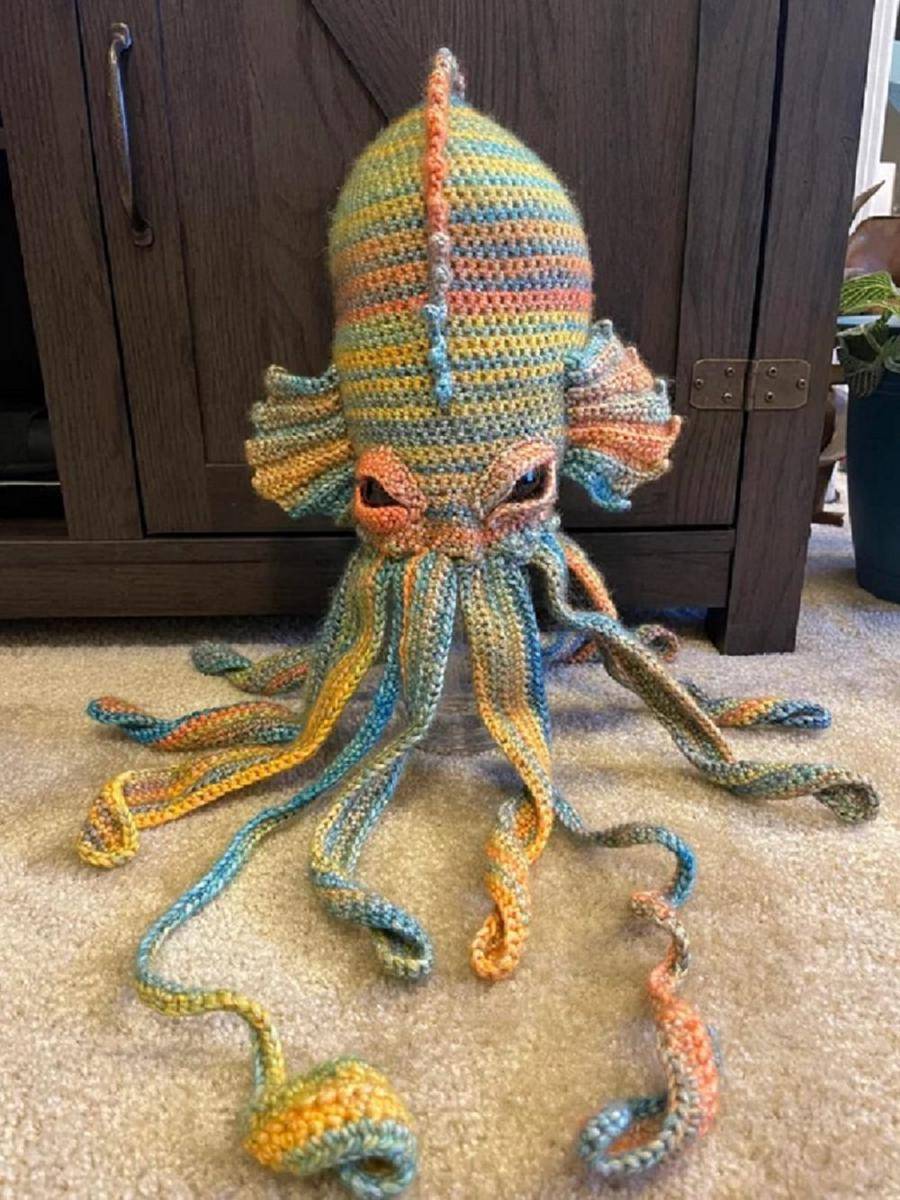 potret rajutan tangan bertema kraken (reddit.com/Classy_Rage-Potato)