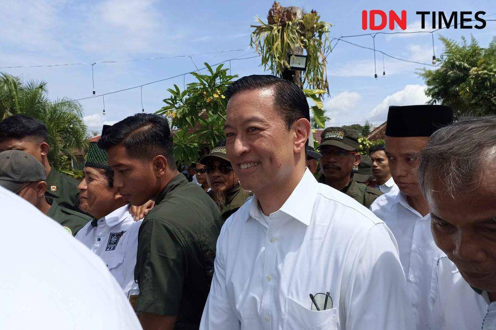 Wakil Kapten Timnas AMIN, Thomas Trikasih Lembong menemani kampanye cawapres nomor urut satu Muhaimin Iskandar di Yogyakarta. (IDN Times/Amir Faisol)