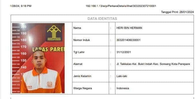 Lapas Parepare Dijebol, Narapidana Pencabulan Anak Kabur
