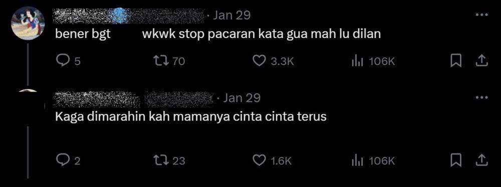 komentar kocak warganet film Dilan Wo Ai Ni (x.com)