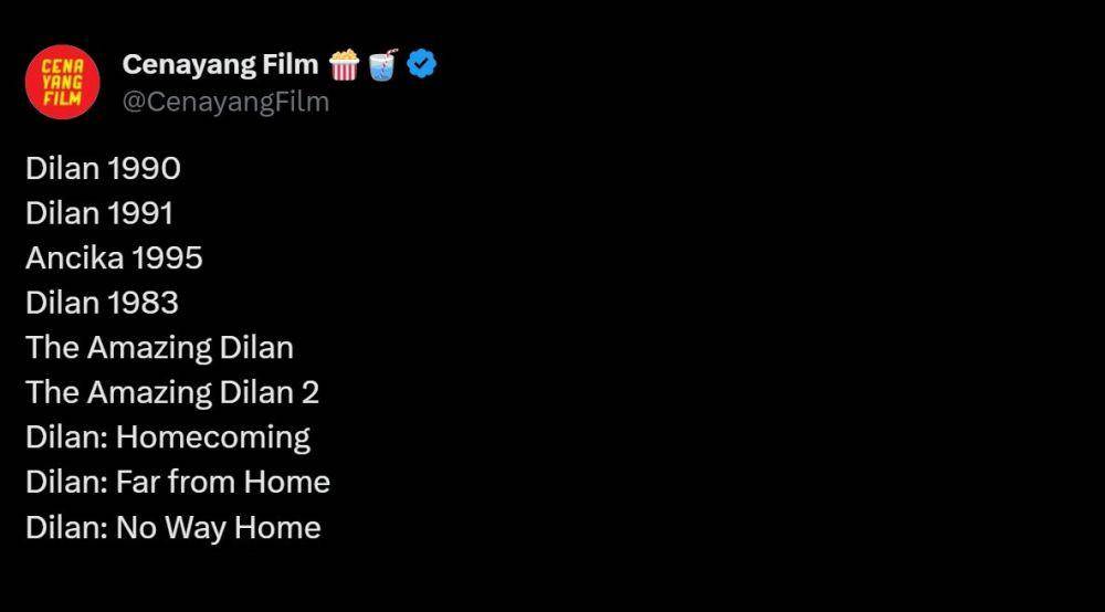 komentar kocak warganet film Dilan Wo Ai Ni (x.com)