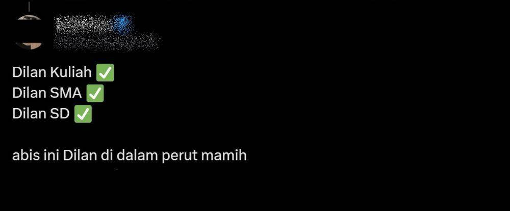 komentar kocak warganet film Dilan Wo Ai Ni (x.com)
