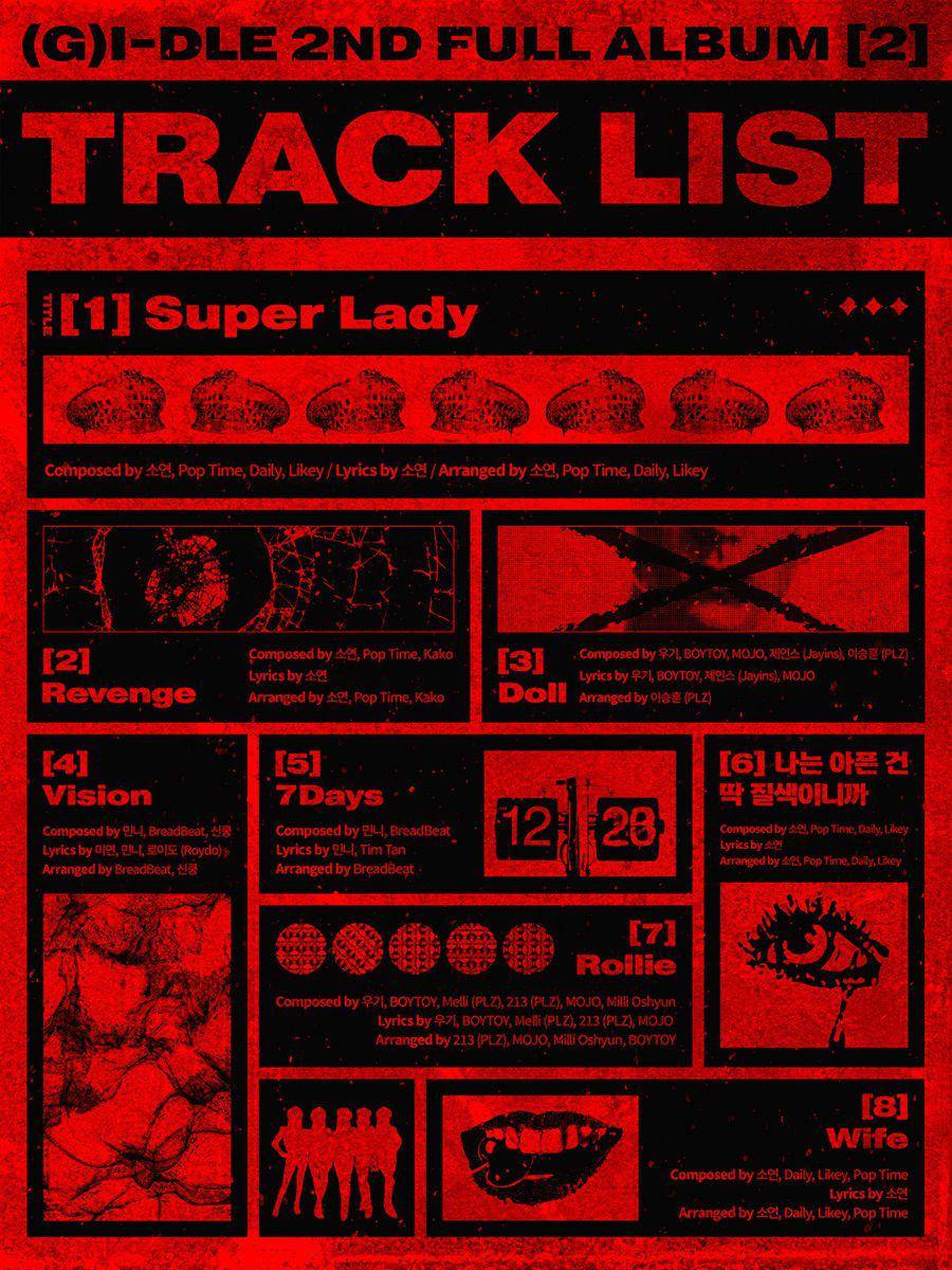 tracklist album kedua (2) milik (G)I-DLE (x.com/G_I_DLE)