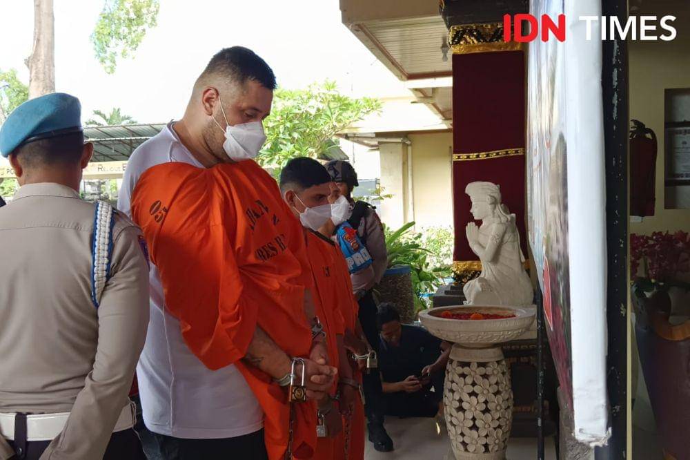 Tiga tersangka penembakan WN Turkiye di Bali (IDN Times/Ayu Afria)