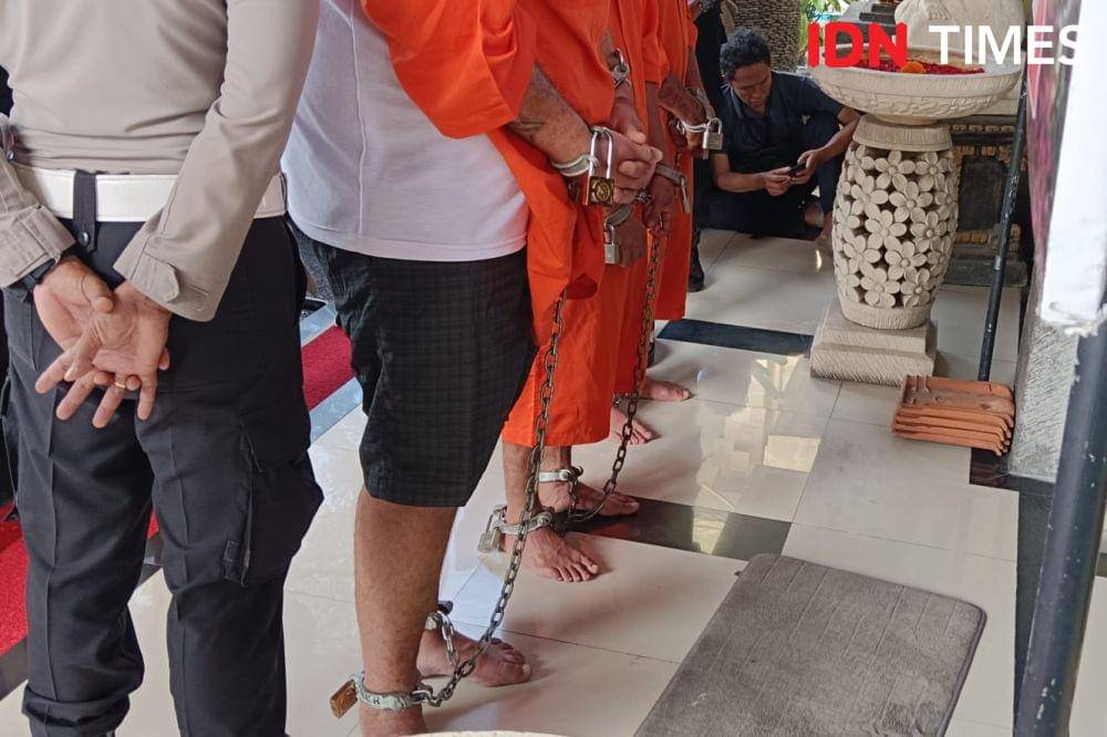 Tiga pelaku penembakan WN Turkiye di Bali (IDN Times/Ayu Afria)